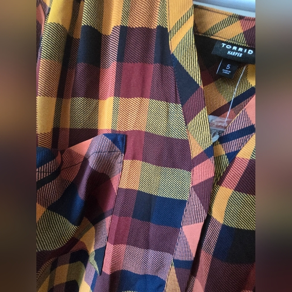 Torrid Harper Georgette Plaid top - Picture 11 of 11